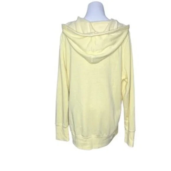 French Laundry Yellow Hoodie Zip Front Jacket Sweatshirt Fleece XL Casual NWT - Picture 3 of 10
